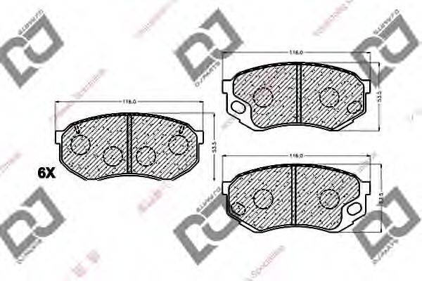 DJ PARTS BP1058 Комплект гальмівних колодок, дискове гальмо