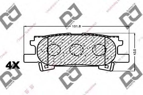 DJ PARTS BP1075 Комплект гальмівних колодок, дискове гальмо