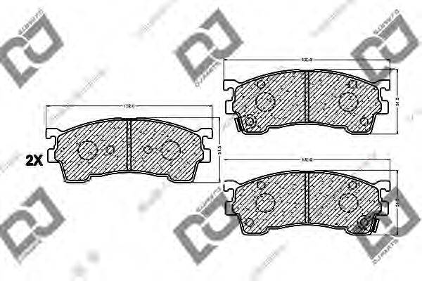 DJ PARTS BP1085 Комплект гальмівних колодок, дискове гальмо