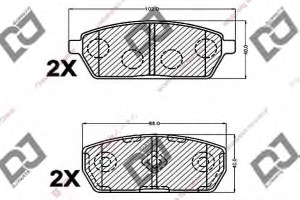 DJ PARTS BP1165 Комплект гальмівних колодок, дискове гальмо