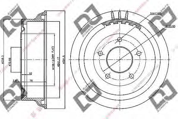 DJ PARTS BR1001 Гальмівний барабан