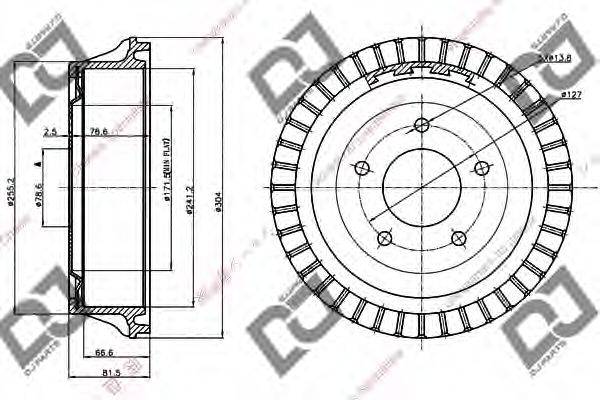 DJ PARTS BR1002 Гальмівний барабан