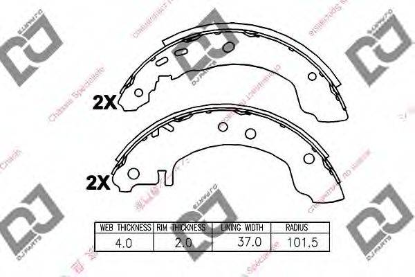 DJ PARTS BS1127 Комплект гальмівних колодок