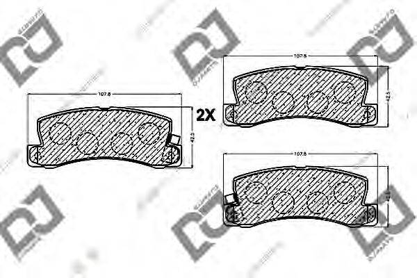 DJ PARTS BP1113 Комплект гальмівних колодок, дискове гальмо