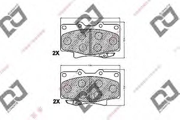 DJ PARTS BP1220 Комплект гальмівних колодок, дискове гальмо