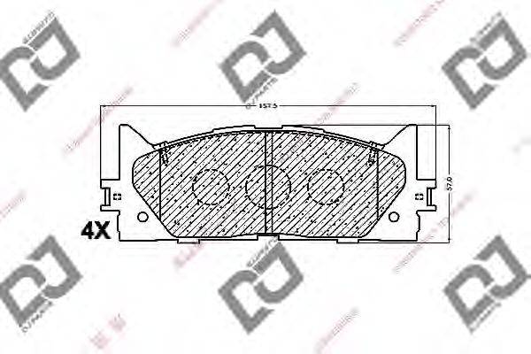 DJ PARTS BP1230 Комплект гальмівних колодок, дискове гальмо