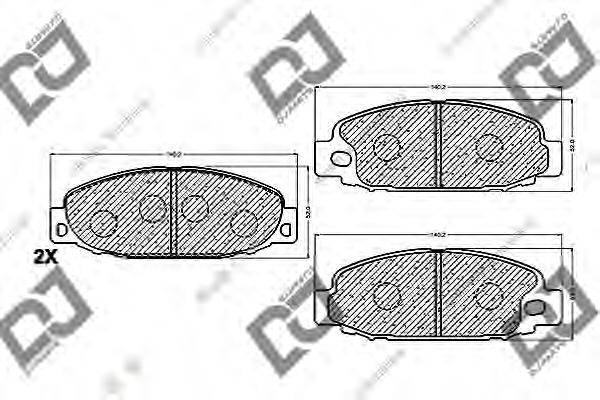 DJ PARTS BP1242 Комплект гальмівних колодок, дискове гальмо