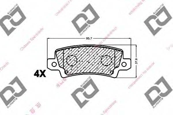 DJ PARTS BP1250 Комплект гальмівних колодок, дискове гальмо