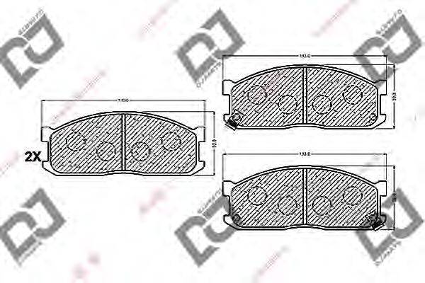 DJ PARTS BP1255 Комплект гальмівних колодок, дискове гальмо