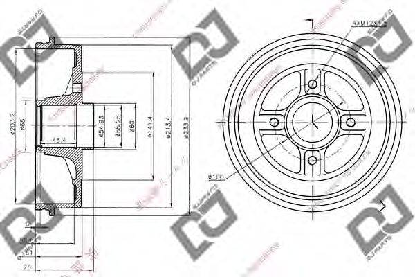 DJ PARTS BR1043 Гальмівний барабан