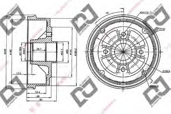 DJ PARTS BR1044 Гальмівний барабан