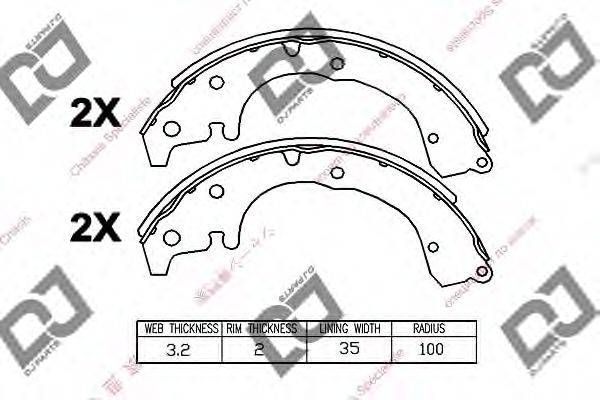 DJ PARTS BS1161 Комплект гальмівних колодок