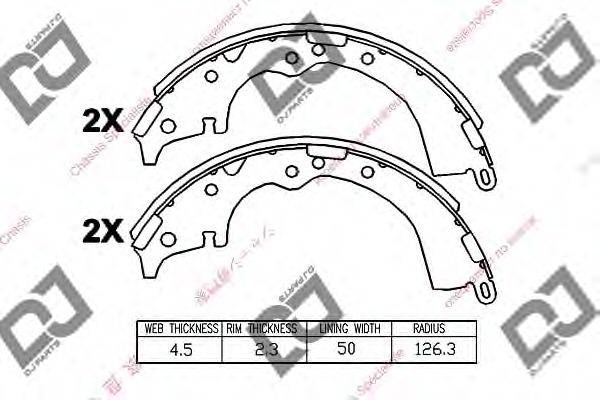 DJ PARTS BS1232 Комплект гальмівних колодок