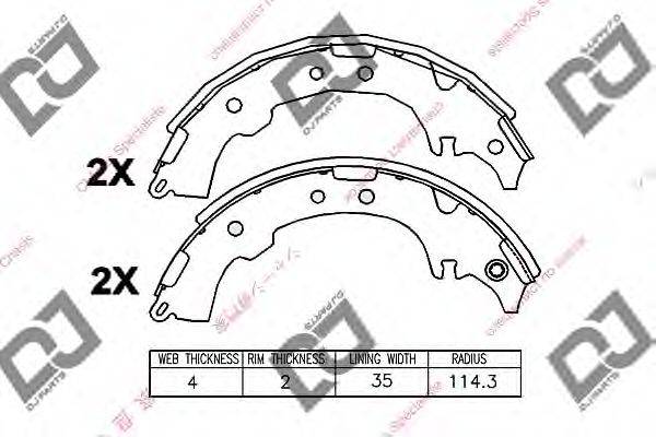 DJ PARTS BS1244 Комплект гальмівних колодок