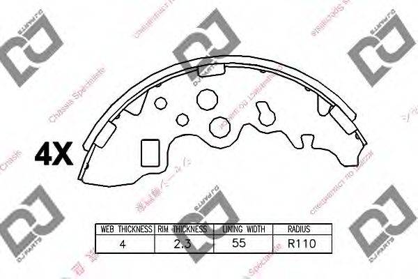 DJ PARTS BS1291 Комплект гальмівних колодок