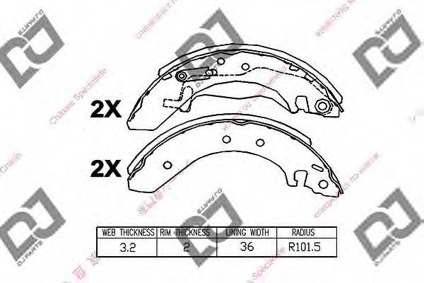 DJ PARTS BS1361 Комплект гальмівних колодок