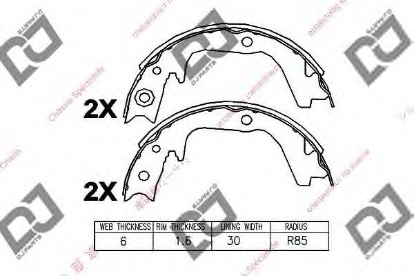 DJ PARTS BS1377 Комплект гальмівних колодок