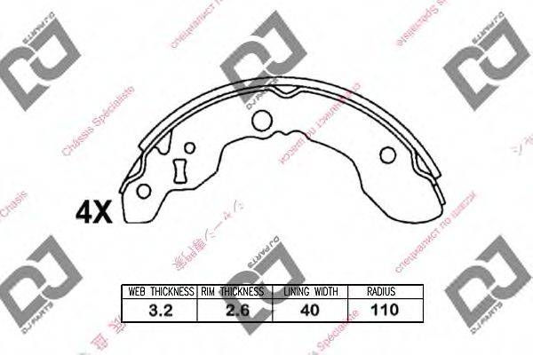 DJ PARTS BS1007 Комплект гальмівних колодок