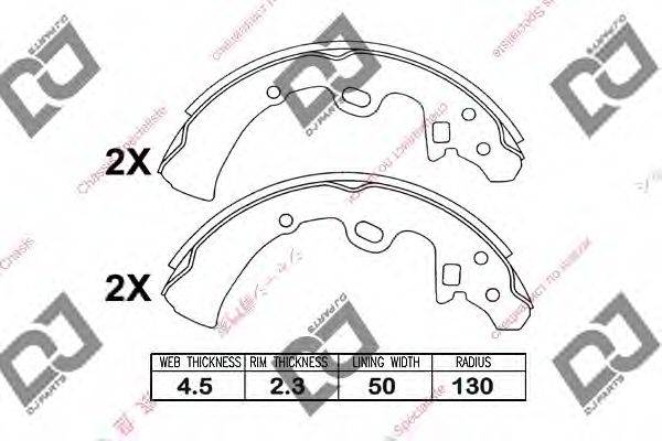 DJ PARTS BS1036 Комплект гальмівних колодок