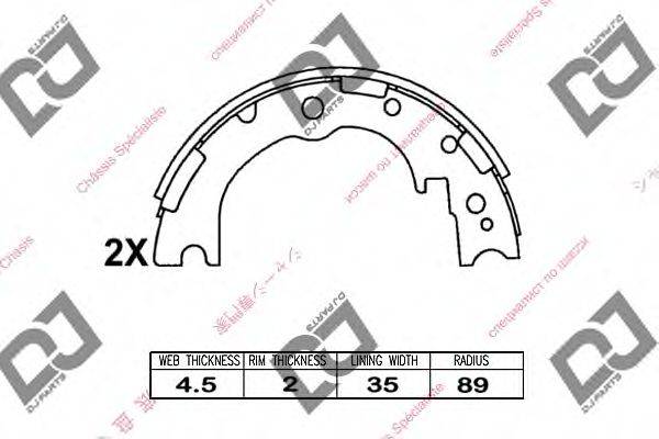 DJ PARTS BS1066 Комплект гальмівних колодок