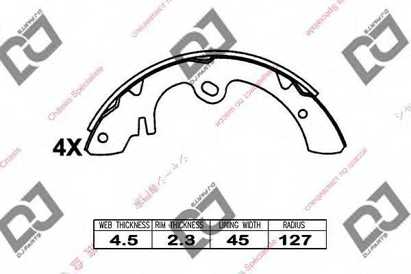 DJ PARTS BS1105 Комплект гальмівних колодок