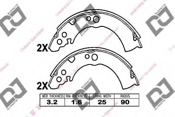 DJ PARTS BS1109 Комплект гальмівних колодок