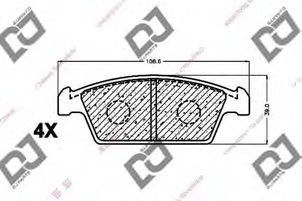 DJ PARTS BP1292 Комплект гальмівних колодок, дискове гальмо