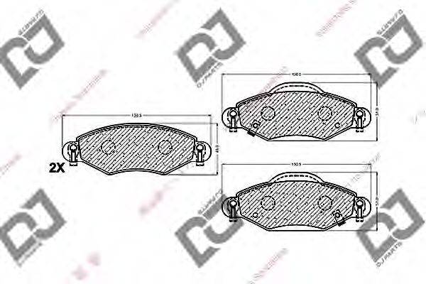 DJ PARTS BP1350 Комплект гальмівних колодок, дискове гальмо