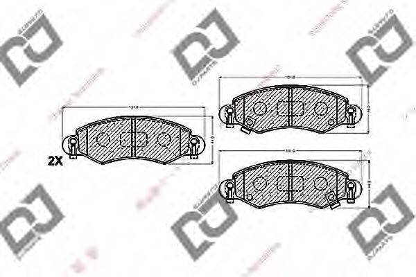 DJ PARTS BP1366 Комплект гальмівних колодок, дискове гальмо