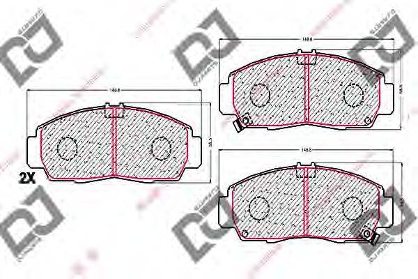 DJ PARTS BP1760 Комплект гальмівних колодок, дискове гальмо