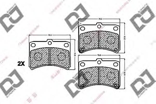 DJ PARTS BP1430 Комплект гальмівних колодок, дискове гальмо