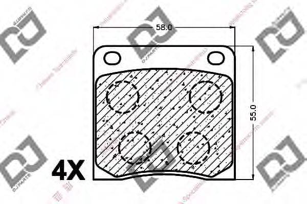 DJ PARTS BP1442 Комплект гальмівних колодок, дискове гальмо