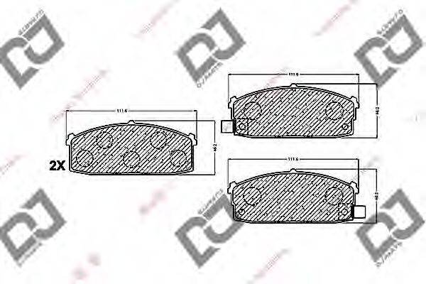 DJ PARTS BP1452 Комплект гальмівних колодок, дискове гальмо