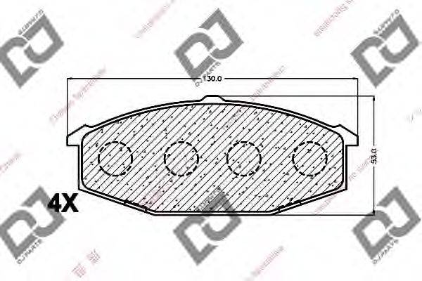 DJ PARTS BP1457 Комплект гальмівних колодок, дискове гальмо