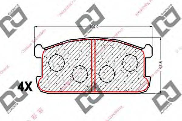 DJ PARTS BP1779 Комплект гальмівних колодок, дискове гальмо