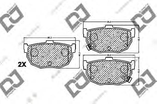 DJ PARTS BP1466 Комплект гальмівних колодок, дискове гальмо