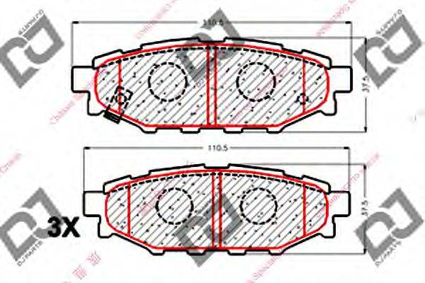 DJ PARTS BP1841 Комплект гальмівних колодок, дискове гальмо