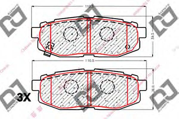 DJ PARTS BP1843 Комплект гальмівних колодок, дискове гальмо