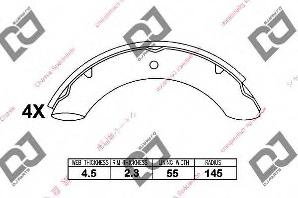 DJ PARTS BS1165 Комплект гальмівних колодок