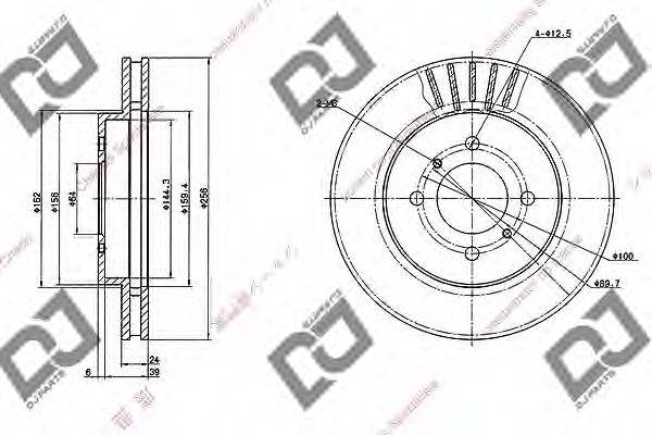 DJ PARTS BD1039 гальмівний диск