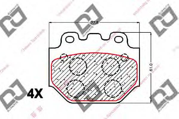 DJ PARTS BP1539 Комплект гальмівних колодок, дискове гальмо