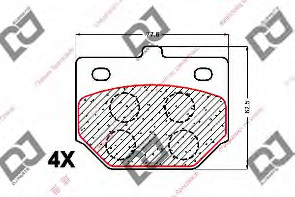 DJ PARTS BP1544 Комплект гальмівних колодок, дискове гальмо