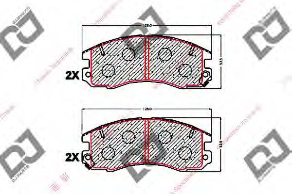 DJ PARTS BP1562 Комплект гальмівних колодок, дискове гальмо