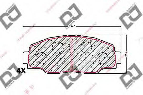 DJ PARTS BP1566 Комплект гальмівних колодок, дискове гальмо