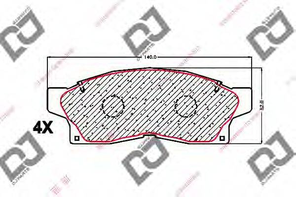 DJ PARTS BP1567 Комплект гальмівних колодок, дискове гальмо