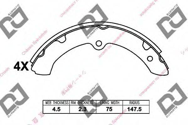 DJ PARTS BS1204 Комплект гальмівних колодок