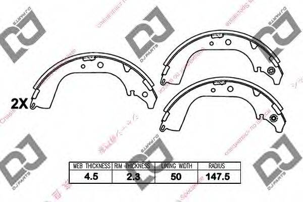 DJ PARTS BS1215 Комплект гальмівних колодок