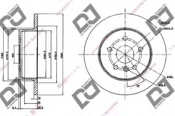 DJ PARTS BD1015 гальмівний диск