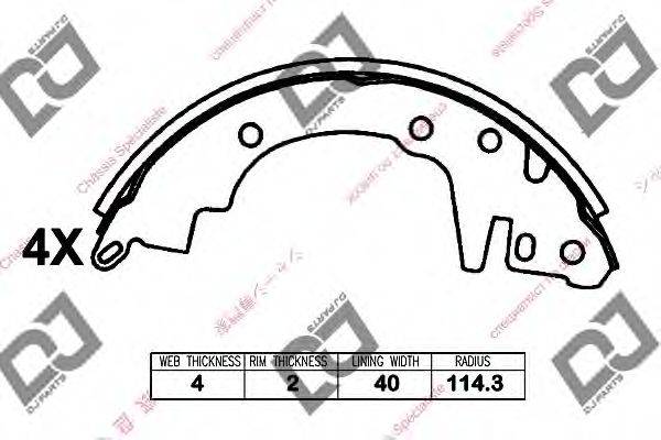 DJ PARTS BS1346 Комплект гальмівних колодок