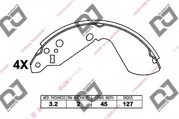 DJ PARTS BS1398 Комплект гальмівних колодок